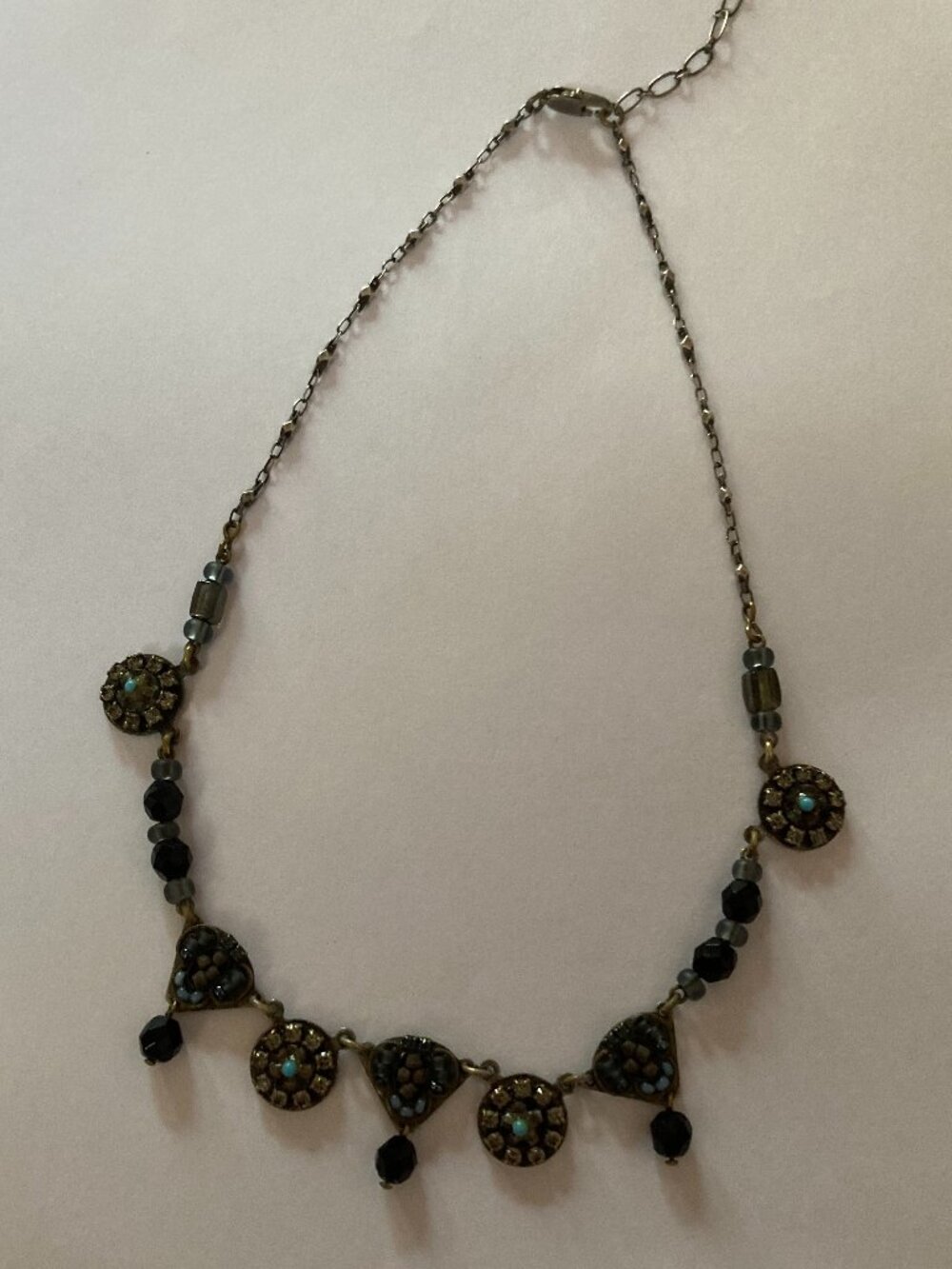 Vintage Ayalabar Silver and Beaded Choker Necklace